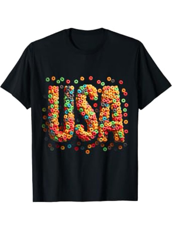 Fruit Loops USA Cereal Graphic T-Shirt, Size S-5XL