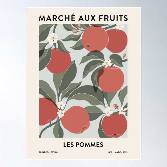 Fruit Market - Apples Poster Wall Art, Modern Wall Decor For Living Room Bedroom, 8x12 UNFRAMED