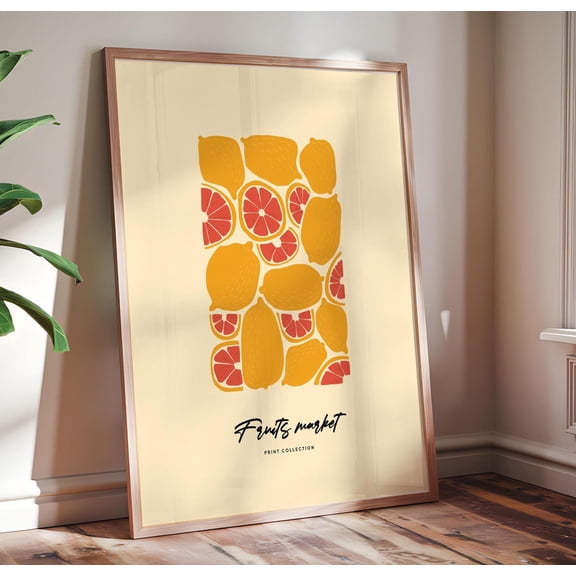 Fruit Market Kitchen Art, Mounted Poster, Handmade Wall Decor, Perfect Gift For Chefs , Poster Only