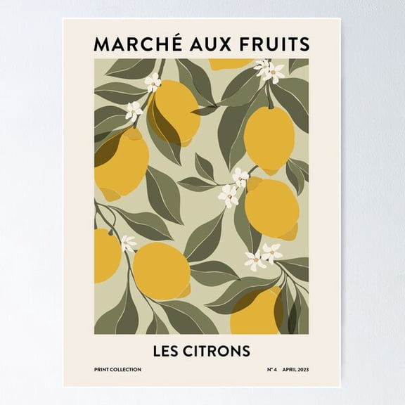 Fruit Market Lemons Poster, Poster Only