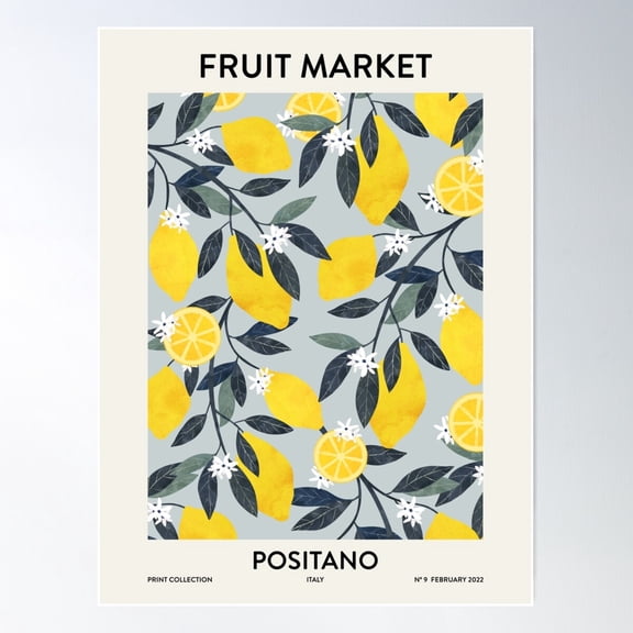 Fruit Market Positano Poster Wall Art, Modern Wall Decor For Living Room Bedroom, 8x12 UNFRAMED