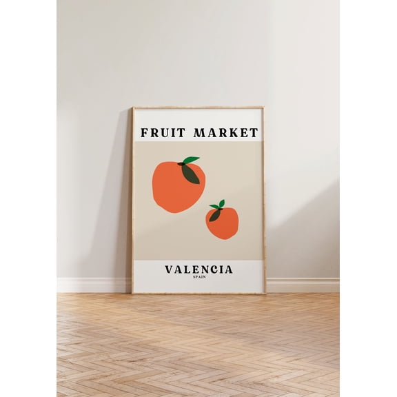 Fruit Market Print, Oranges Apples Print Poster, Aesthetic Fruit Print, Valencia Fruit Market Poster, Kitchen Wall Art, Kitchen Print, Spain, Poster Only
