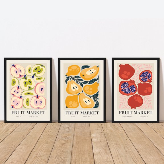 Fruit Market Print, fruit Wall Art, Fruit print, kitchen print, kitchen wall art, kitchen poster, fruit poster, fruit kitchen decor, Poster Only