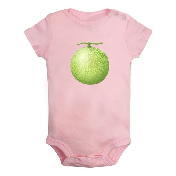 Fruit Melon Image Print Rompers For Babies, Newborn Baby Unisex Bodysuits, Infant Jumpsuits, Toddler 0-24 Months Kids One-Piece Oufits (Pink, 0-6 Months)