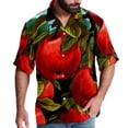 thumbnail image 1 of Fruit Men's Casual Poplin Printed Button Down Short Sleeve Summer Beach Shirts - Unisex, 1 of 6