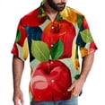 thumbnail image 1 of Fruit Men's Hawaiian Shirt, Short Sleeve Printed Button Down Beach Casual Tops, Summer Spread Collar Men's Shirts, 1 of 6