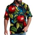 thumbnail image 1 of Fruit Men's Short Sleeve Poplin Shirt, Casual Printed Button Down, Summer Beach Hawaiian Shirts, Unisex, 1 of 6