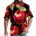 thumbnail image 1 of Fruit Men's Short Sleeve Spread Collar Button Down Beach Print Casual Shirts, 1 of 6