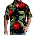 thumbnail image 1 of Fruit Men's Short Sleeve Spread Collar Hawaiian Shirts, Casual Printed Button Down Summer Beach Tops, Unisex Men's Shirts, 1 of 6