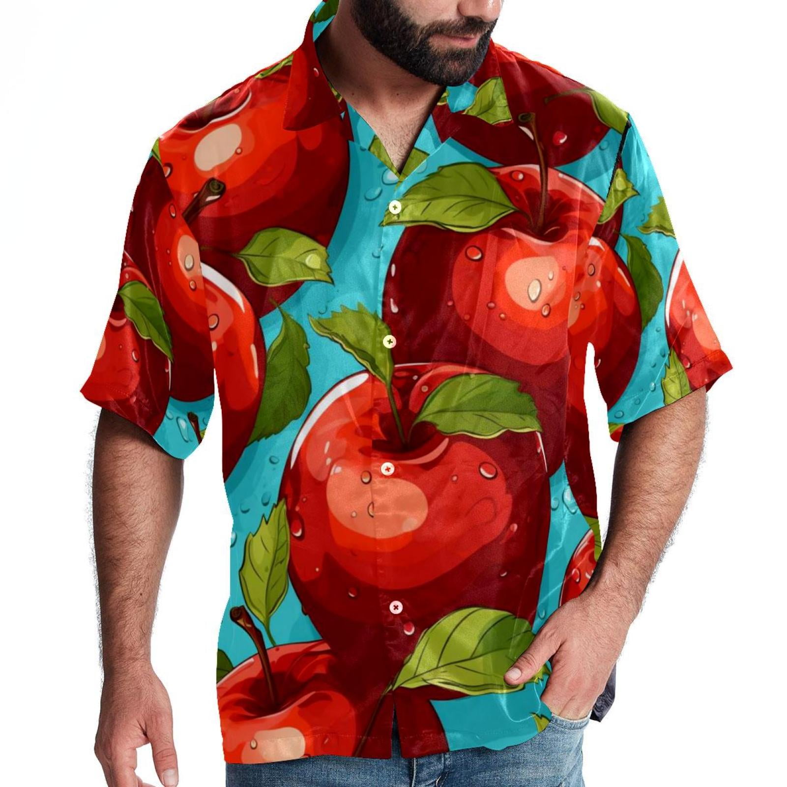 Fruit Men's Short Sleeve Spread Collar Poplin Button Down Casual ...