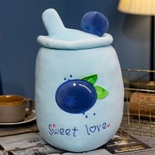 Fruit Milk Tea Cup Plush Toy, Super Soft Kawaii Stuffed Animal Doll for Girls Boys, Cute Plushie for Home Decor, Best Friend Birthday Gift, Easter Basket Stuffer, Graduation Presents