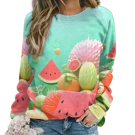 Fruit Mom Sweatshirt For Women Long Sleeve Pullover