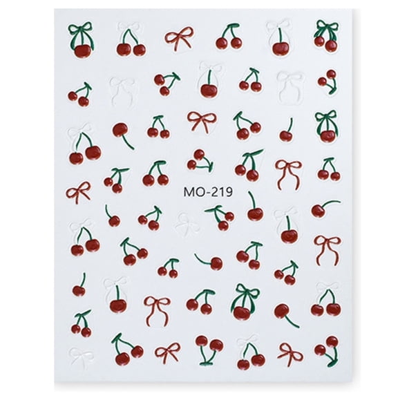 Fruit Nail Decorations 1Sheet Cute 3D Decals Nail Stickers for Women and Girls Easy to Apply and Remove