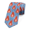 thumbnail image 1 of Fruit Necktie, Hand Painted Pears and Pips, Dress Tie, 3.7", Ceil Blue Vermilion, by Ambesonne, 1 of 3