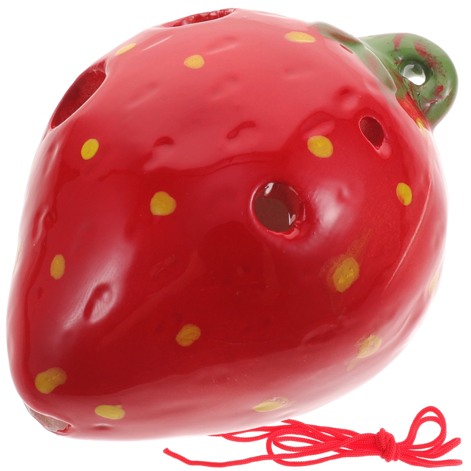 Fruit Ocarina Ceramic Toy Necklace Children’s Toys Ocarinas Student Red