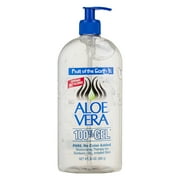 Fruit Of The Earth Aloe Vera Alcohol Free 100% Gel, 24 oz 2 pack Bundle