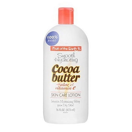 Fruit Of The Earth Smooth Hydrating Cocoa Butter With Aloe and Vitamin E Skin Care Lotion, 16 Oz