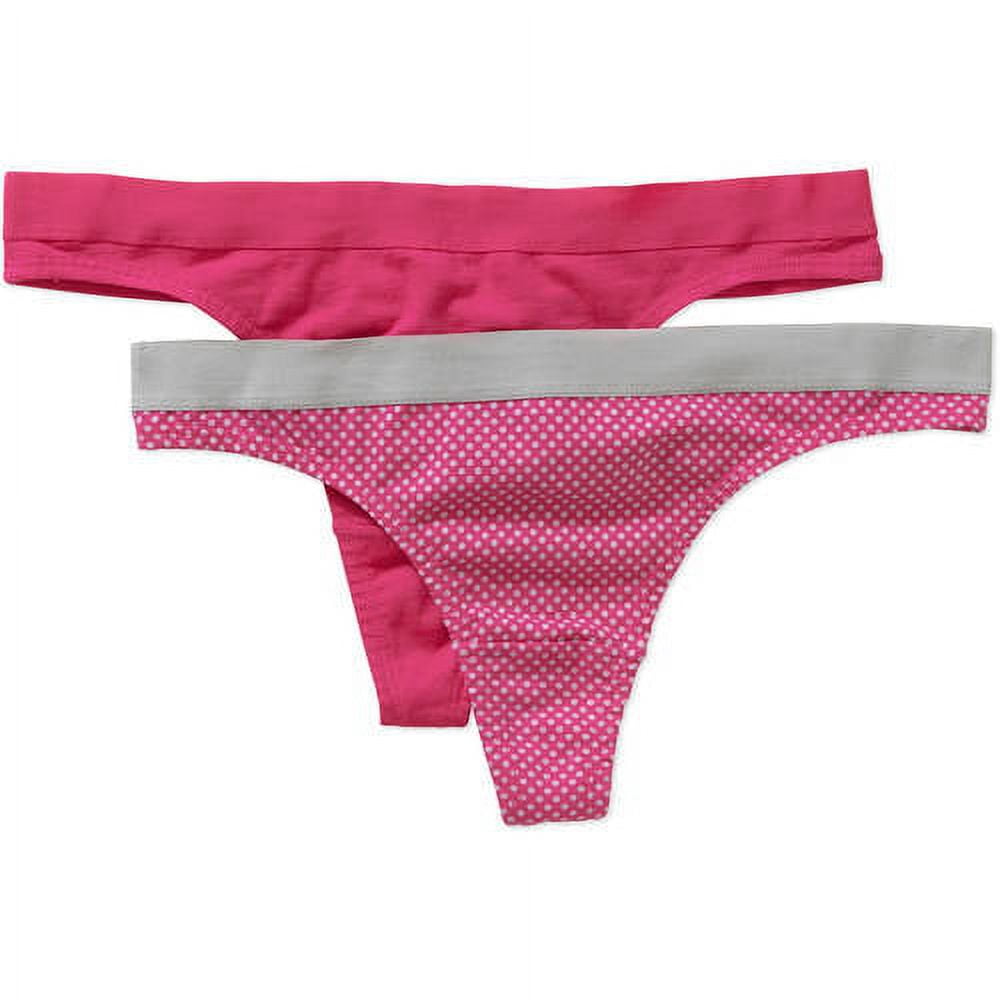 Ladies' Cotton Stretch Thongs, 2 pack 