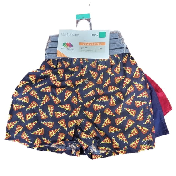 Fruit Of The Loom 3 Pack Boy's 100% Cotton Woven Boxer Shorts
