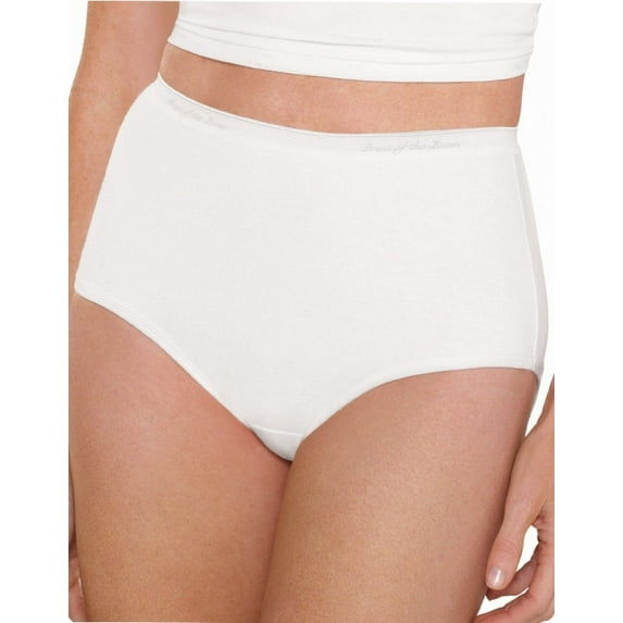 Fruit of the Loom Women's Classic White 3-Pack Brief Panties, White, 2X-Large (9)