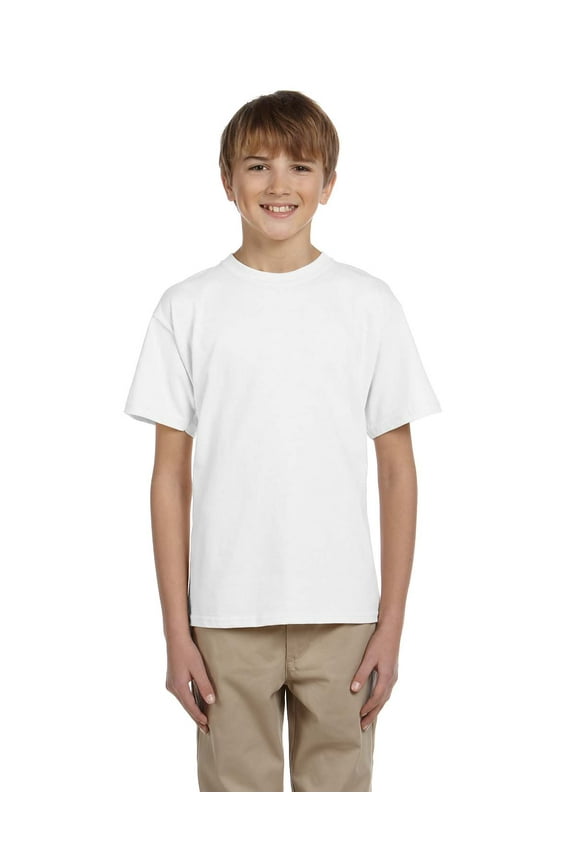 3931B Fruit of the Loom Youth HD Cotton T-Shirt, White, S, Pack Of 3, Fruit of the Loom Boys