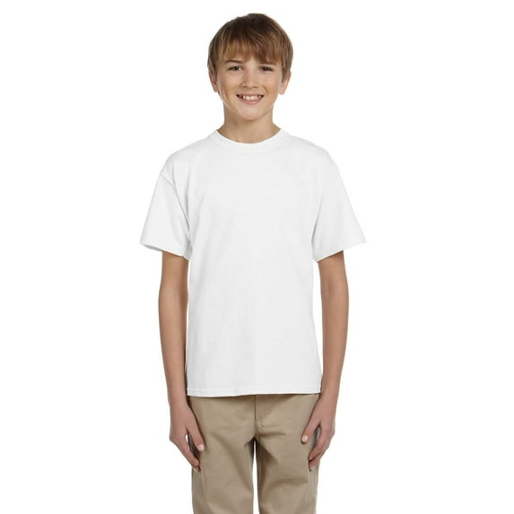 3931B Fruit of the Loom Youth HD Cotton T-Shirt, White, S, Pack Of 3, Fruit of the Loom Boys