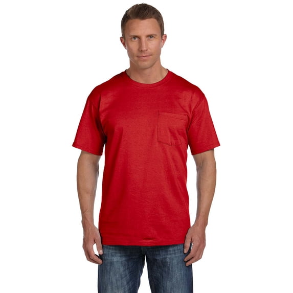 Fruit Of The Loom 3931P Adult 5 Oz. Hd Cotton Pocket T-Shirt