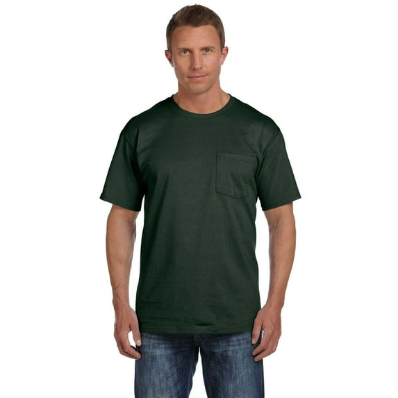 Fruit Of The Loom 3931P Adult 5 Oz. Hd Cotton Pocket T-Shirt
