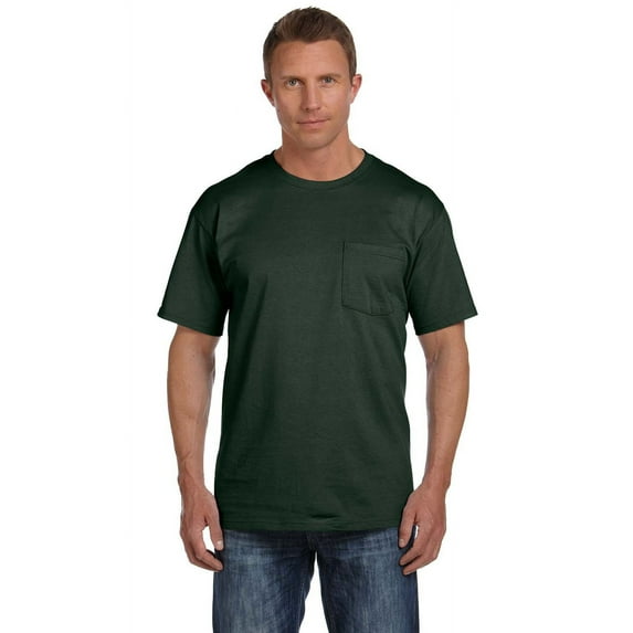 Fruit Of The Loom 3931P Adult 5 Oz. Hd Cotton Pocket T-Shirt