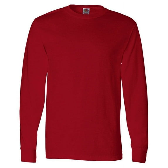Fruit of the Loom 4930 HD Cotton 100% Cotton Long Sleeve T-Shirt, Cardil, S
