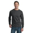 thumbnail image 1 of Fruit of the Loom 4930 HD Cotton 100% Cotton Long Sleeve T-Shirt, Black Heather, 2X, Pack Of 3, Mens Workout Shirts, 1 of 1