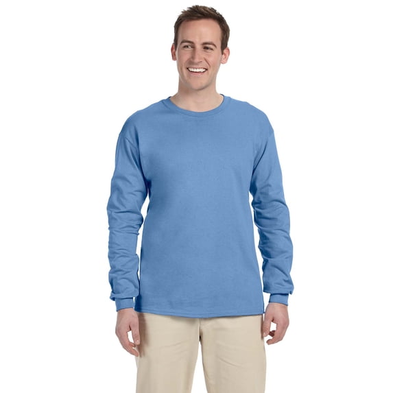 Fruit of the Loom 4930 HD Cotton 100% Cotton Long Sleeve T-Shirt, Columbia Blue, 2X, Pack Of 4, Fruit of the Loom Mens T-Shirts