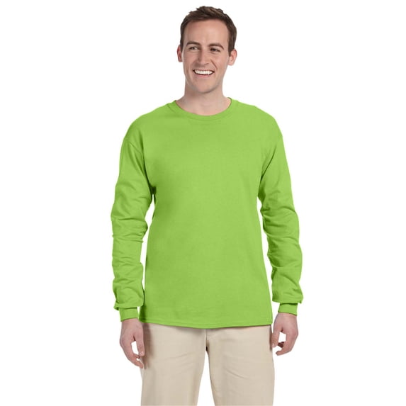 Fruit Of The Loom 4930 5 Oz, 100% Heavy Cotton Hd Long-Sleeve T-Shirt, Pack Of 6,Neon Green,3X-Large