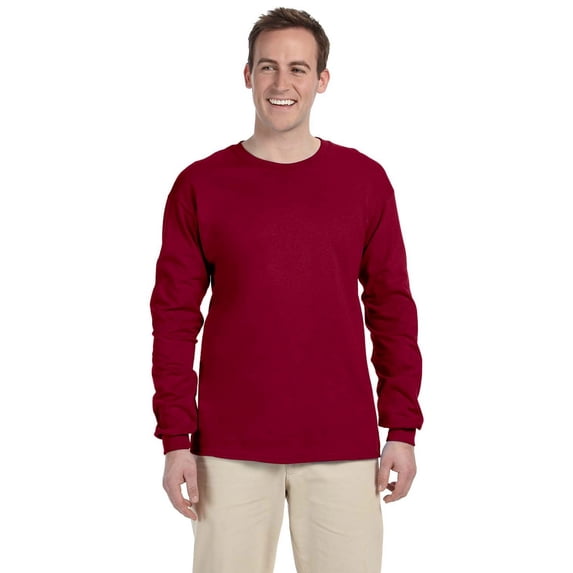 Fruit Of The Loom 4930 Hd Cotton 100 Cotton Long Sleeve T-Shirt,Cardinal,2X-Large
