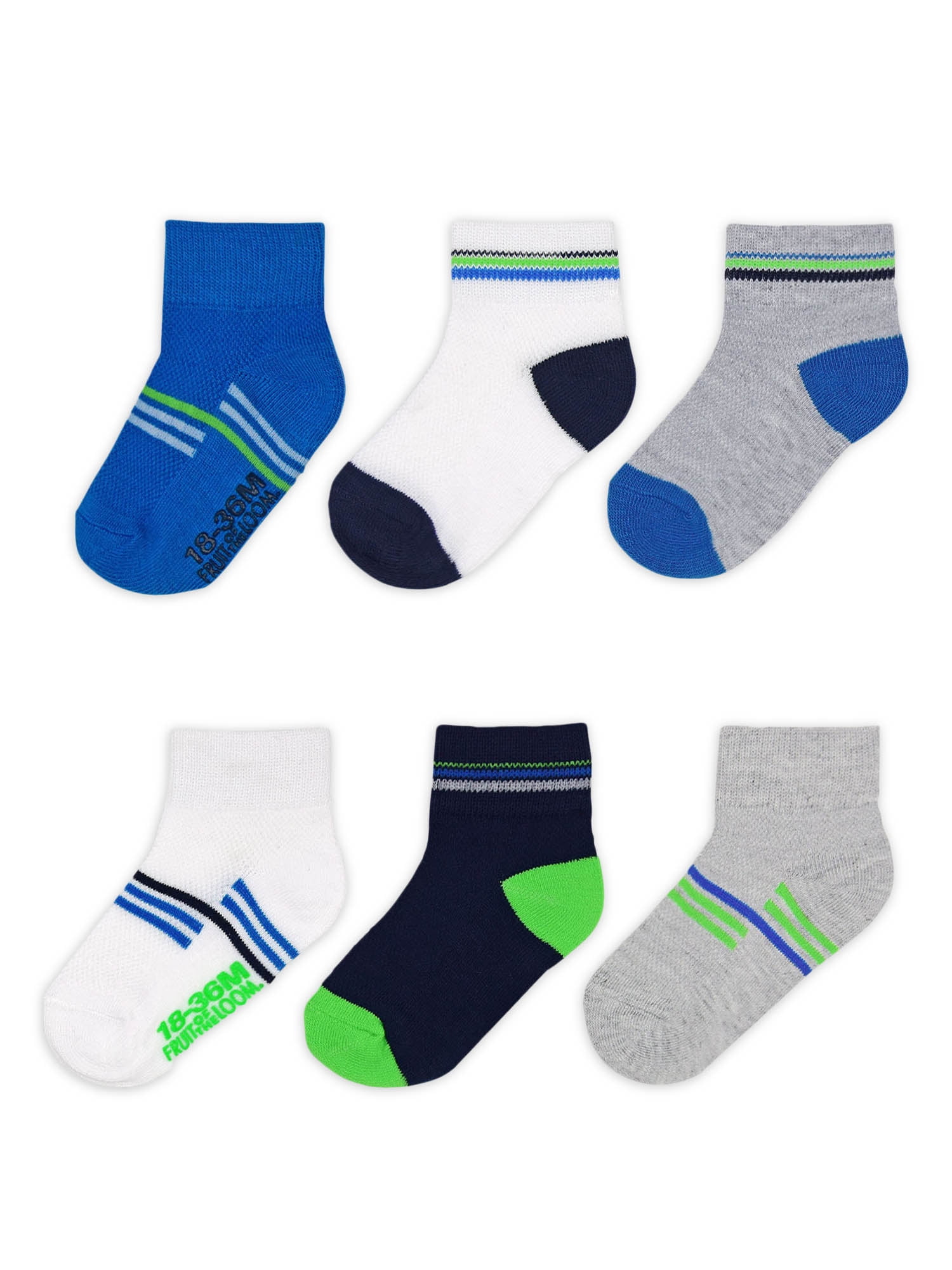 Fruit Of The Loom Baby Boy Ankle Socks, 6 Pack