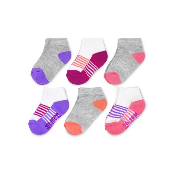 Fruit Of The Loom Baby Girl Low Cut Socks, 6 Pack