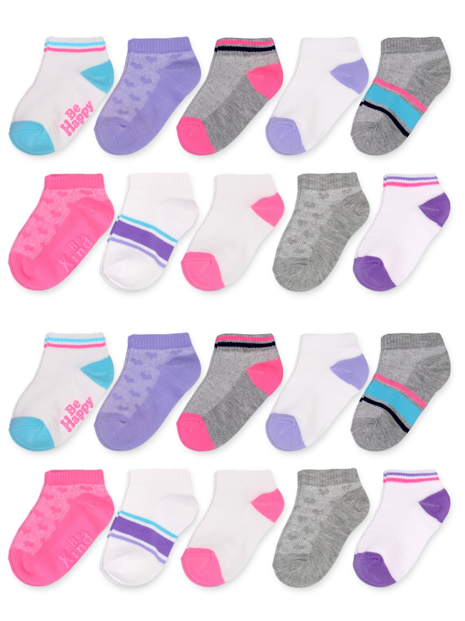 Fruit Of The Loom Baby and Toddler Girls Low Cut Socks 20 Pack Sizes 6 18M Walmart