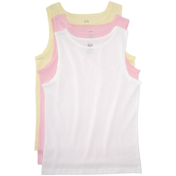 Fruit Of The Loom Big Girls' Girls' Cotton Tank , Assorted, X-Large(Pack of 3)