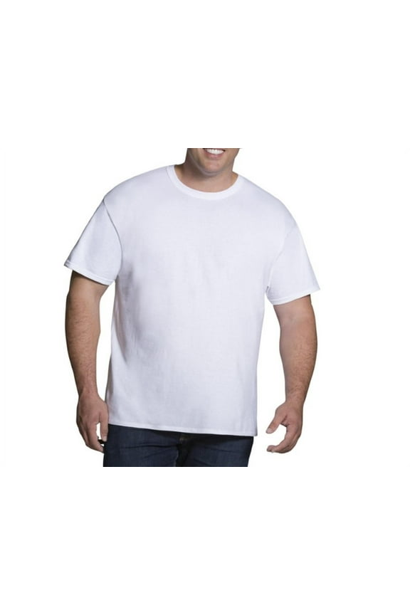 Big Men's Short Sleeve White Crew T-Shirts, 6P, 4XB