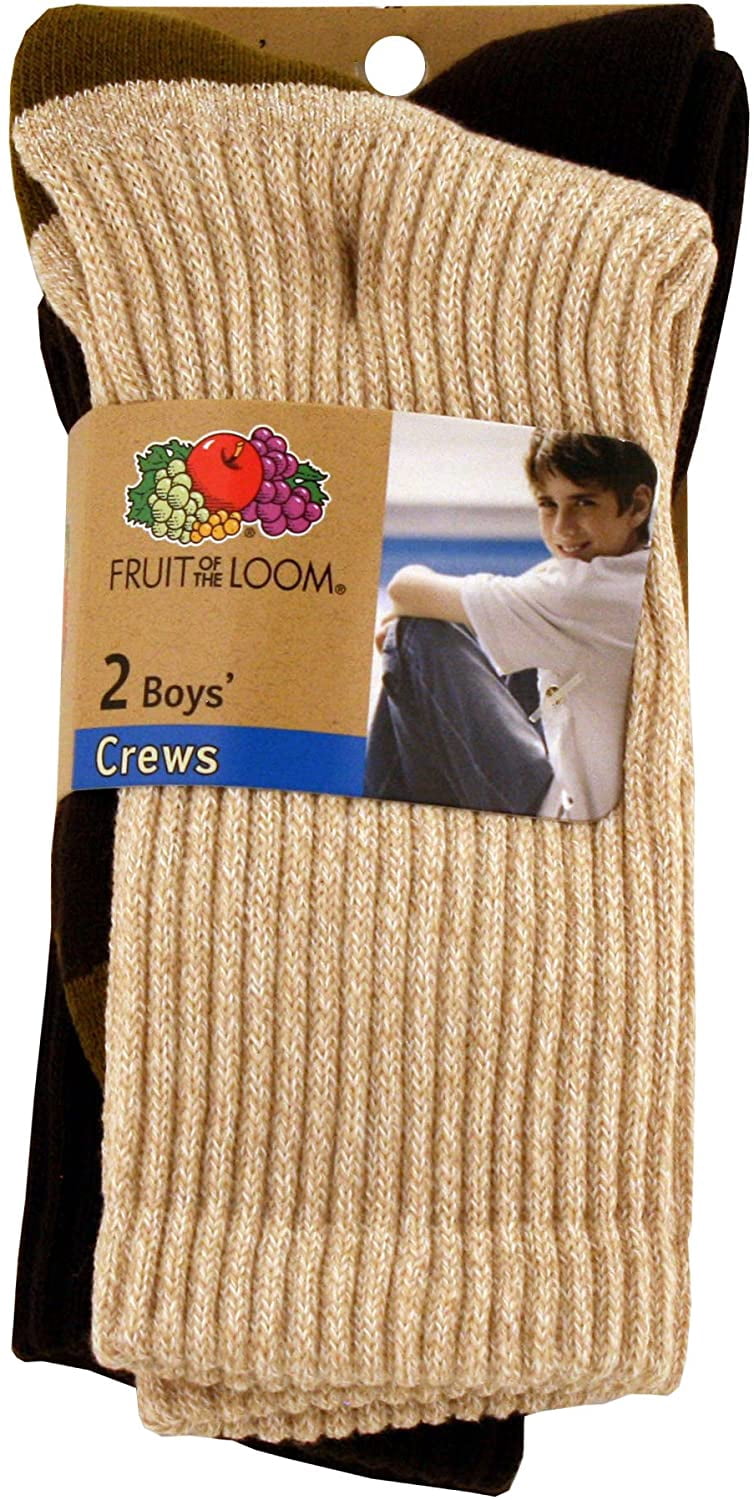 Fruit Of The Loom Boys 2 Pack Soft Rugged Crew Socks - Walmart.com