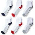 thumbnail image 1 of Fruit Of The Loom Boys 6 Pack Ankle Socks, M, Assorted 2, 1 of 3