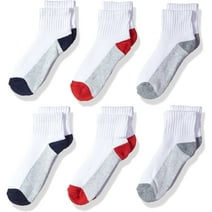 Fruit Of The Loom Boys 6 Pack Ankle Socks, M, Assorted 2