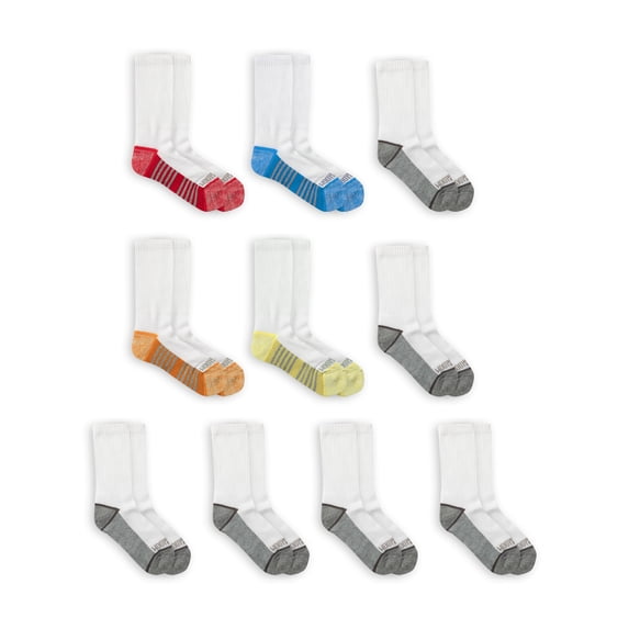 Fruit Of The Loom Boys Crew Socks, 10 Pack