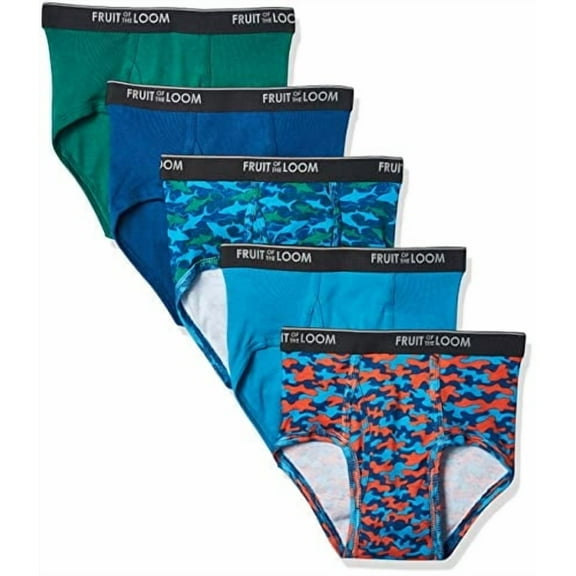 Fruit Of The Loom Boys' Fashion Brief (Pack of 5), Multi, Medium