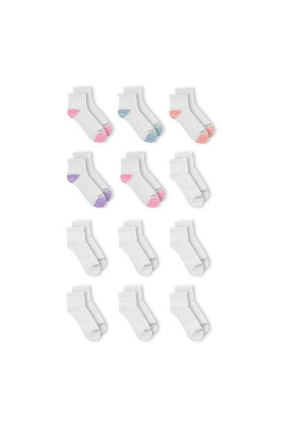 Girls Ankle Socks, 10+2 Bonus Pack