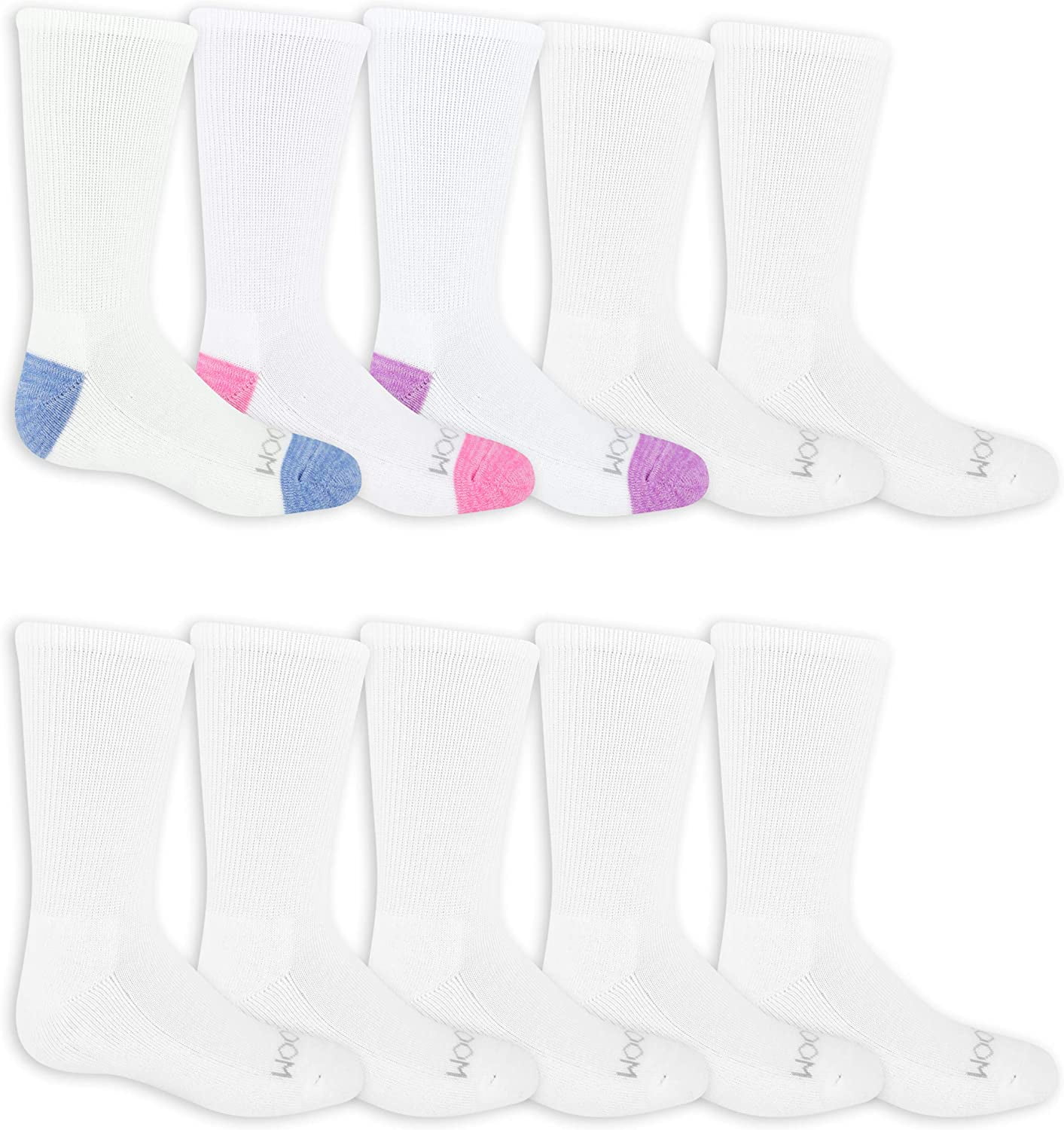 Fruit Of The Loom Girls Crew Socks, 10+2 Bonus Pack - Walmart.com