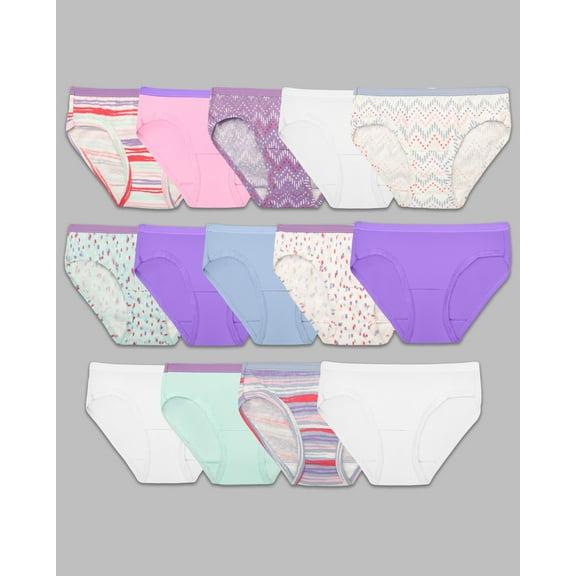 Fruit Of The Loom Girls Eversoft Hipster Underwear 14 Pack