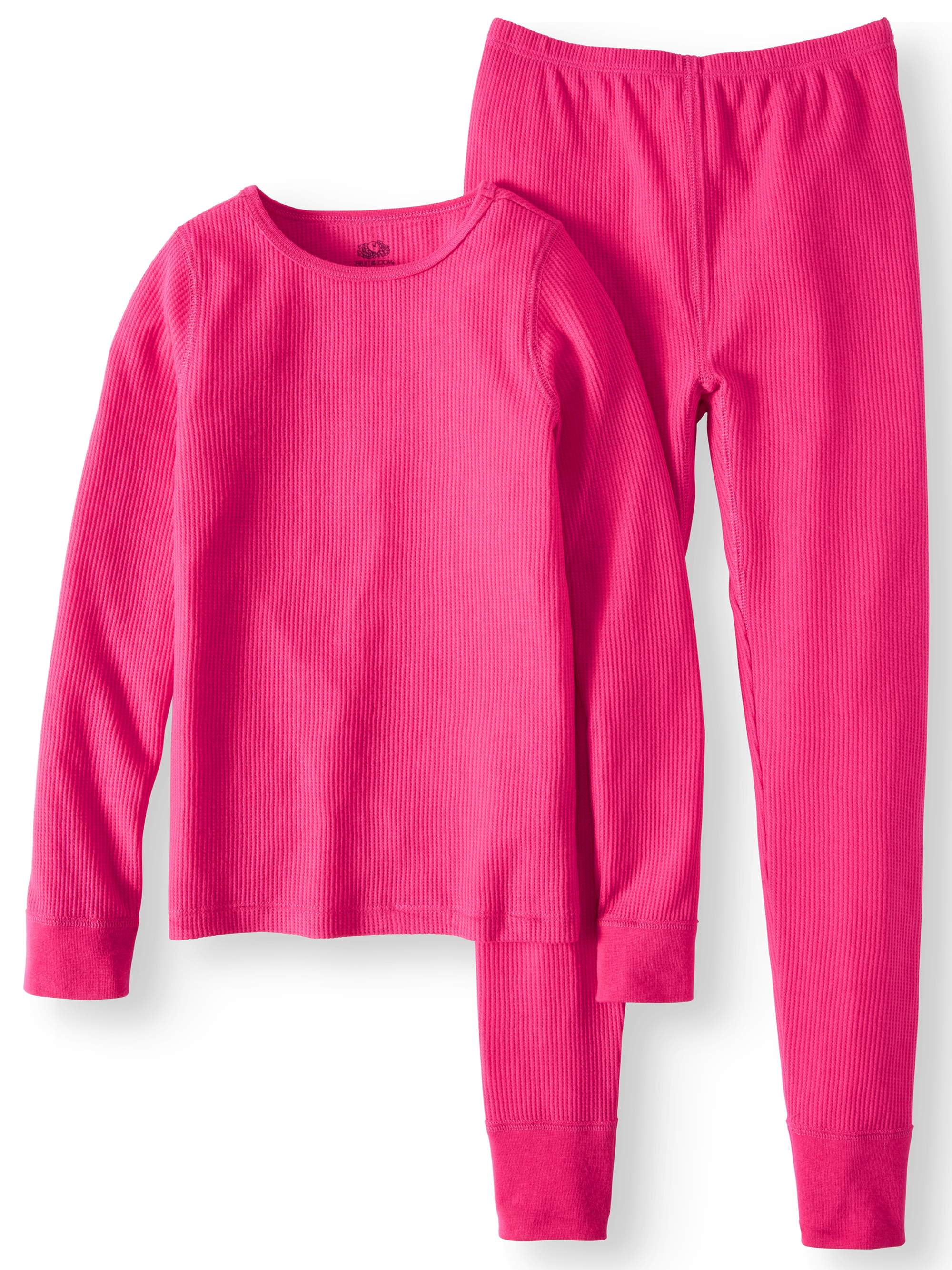 Fruit Of The Loom Girls Soft Waffle Thermal Underwear Set (Little Girls u0026  Big Girls) - Walmart.com