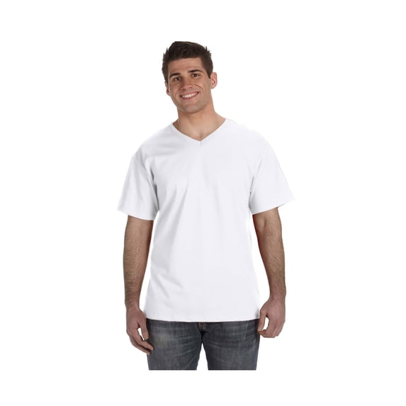 Fruit Of The Loom Men's 1X1 Rib Collar V-Neck T-Shirt, Style 39VR