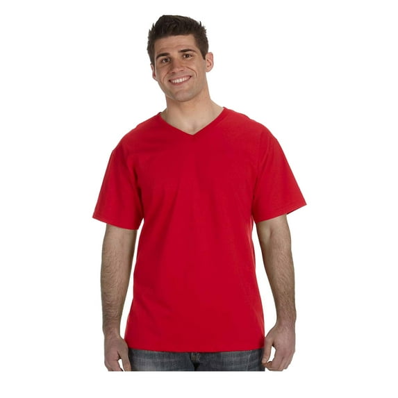 Fruit Of The Loom Men's 1X1 Rib Collar V-Neck T-Shirt, Style 39VR